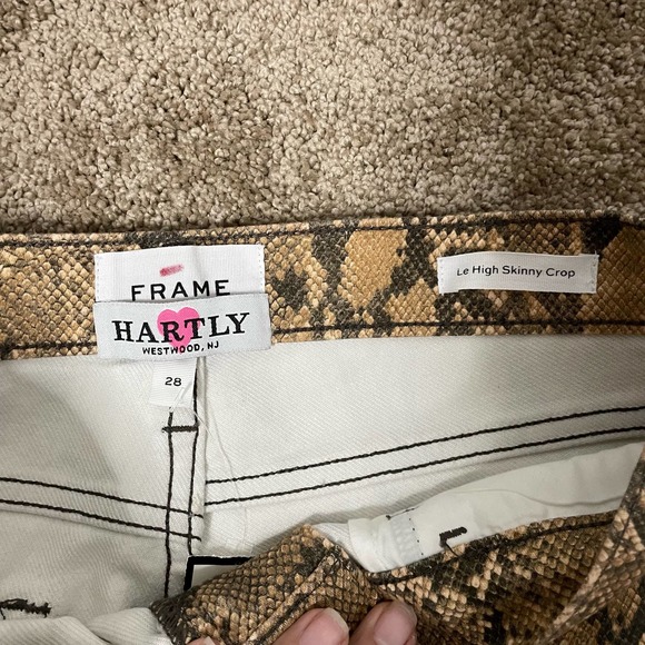 Frame Womens Jeans Le High Skinny Crop Snake Print Size 28 New - Picture 11 of 11